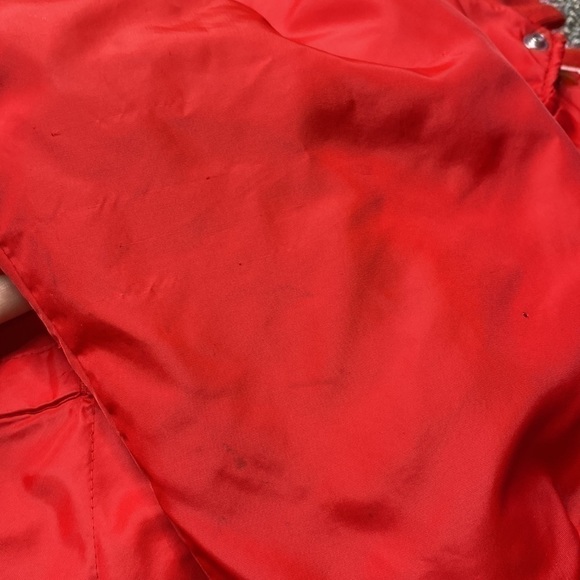 Vintage Dunbrooke Pla-Jac FS Seed Cooperative Wisconsin Red Satin Jacket Large - Picture 9 of 9